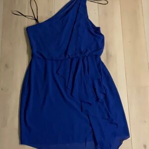 Elegant Blue One-Shoulder Dress